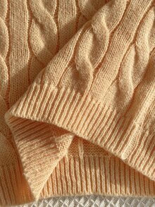 Genkimix Kids 男嬰秋冬時尚條紋拼接半開襟針織毛衣長袖上衣 - 黃色 - 查看 6