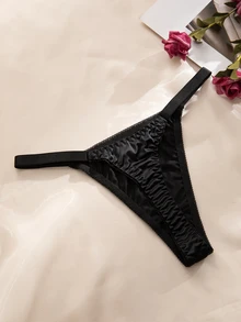 DesireSculpt 8件組舒適女款內褲，休閒多色丁字褲，亮色彈性面料 - 黑色 - 查看 6
