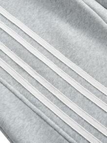 SHEIN Tween Girls Grey Sweatpants With Striped Design, Casual Fashion Creative Personalized - Grey - View 5