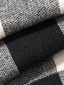 FRIFUL Women's Plaid Pattern Camisole Dress & Long Sleeve Cardigan Fashion Casual Sweater 2 Pieces Set - Black - View 7