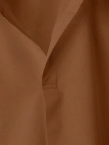 Franclia 時尚高端法式設計寬鬆蝙蝠袖領女式襯衫 - 棕色 - 查看 7
