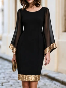 Balvessa Fall Clothes FOR WomenWomen Short Dresses - Black - View 1