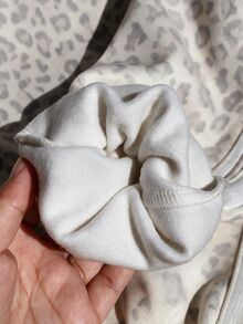 SHEIN 女嬰針織波點連帽休閒衛衣與長褲 2 件套 秋冬款 - 淺灰色 - 查看 3