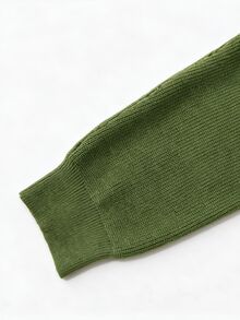 Manfinity Homme Men's Solid Color High Neck Fashion Casual Comfortable Sweater - Army Green - View 4