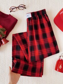 Comfortcana Spring/Summer Loose Casual Vacation Patch Straight Leg Long Pants - Red - View 7