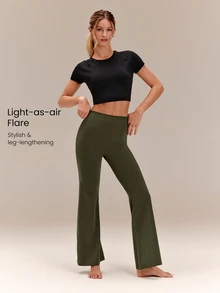 GLOWMODE 28" FeatherFit™ Flared Leggings  Spring Summer - Army Green - View 2