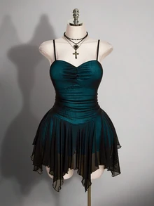 SHEIN ICON Women's Plus Size Spaghetti Strap Backless Dress - Teal Blue - View 5