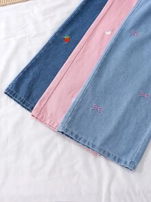 SHEIN Genkimix Kids 3PCS Tween Girls Jeans - Multicolor - View 5