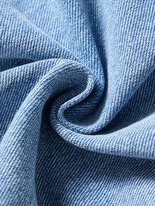 SHEIN Elladie kids Girls' Versatile Fashion Casual Blue Straight Leg Denim Jeans Autumn Winter - Blue - View 3