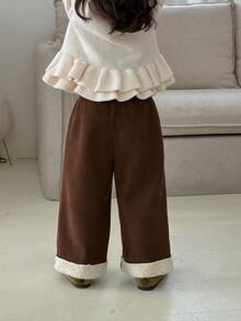 DAZY Infant/Toddler (Girl) Casual Autumn/Winter Solid Color Bottoms - Coffee Brown - View 10