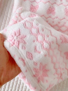 Comfortcana Women's Fluffy Snowflake & Geometric Pattern Long Pants, Comfortable For Home Wear - Pink - View 4