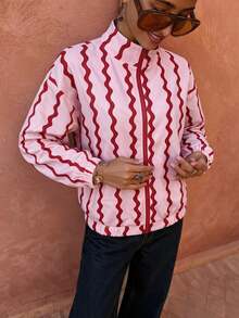 Flora Isola Flora Isola Casual Wavy Pink Women's Jacket - Pink - View 4