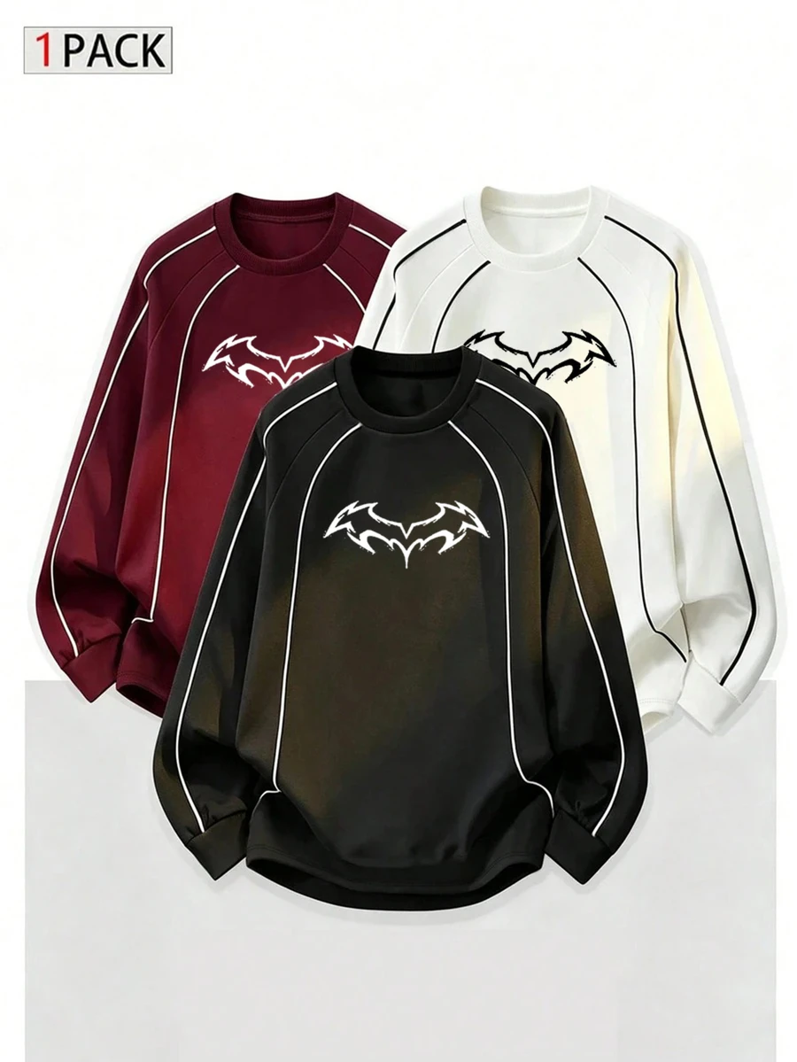 Gym Rark Men's Crew Neck Long Sleeve Line Pattern Sports T-Shirt - Black - View 1