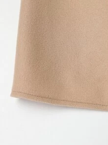 Balvessa Women's Solid Color Batwing Long Sleeve Casual Overcoat, Autumn/Winter - Khaki - View 6