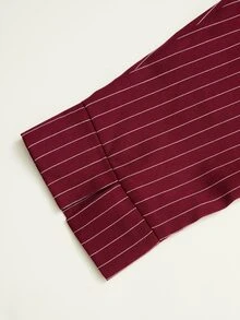Rusticease Plus Size Red Button Front Lapel Collar Long Sleeve Blouse Elegant Casual Smart Office Working Fall Winter 2026 - Burgundy - View 8