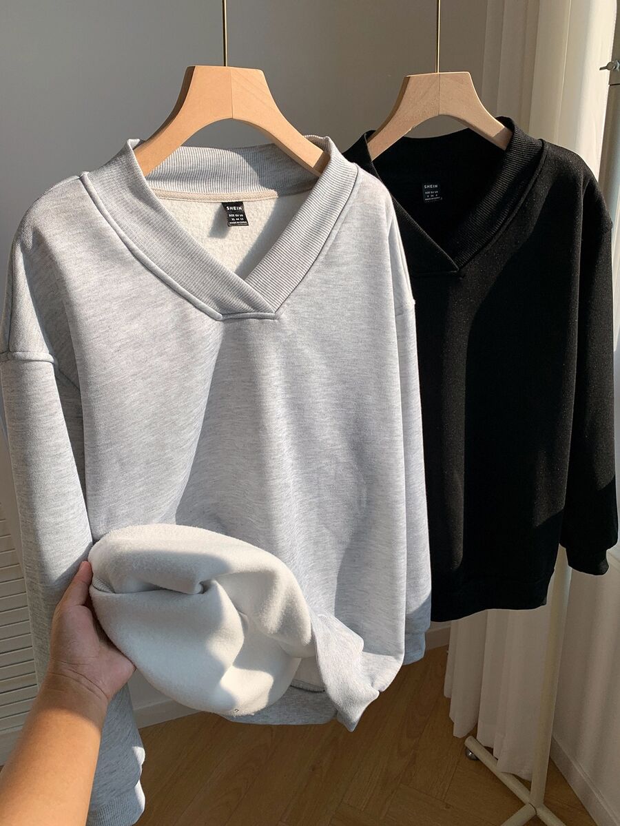 SHEIN EZwear 2PCS Women Sweatshirts & Hoodies - Multicolor - View 1