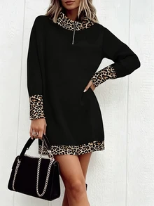 Holdful Holdful Fall Clothes FOR WomenWomen Short Dresses - Black - View 3