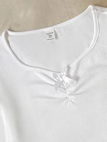 SHEIN 青少年女孩秋/冬修身 T 恤與毛茸茸格紋長褲家居服套裝，休閒舒適睡衣套裝，長袖，秋季穿搭 - 卡其色 - 查看 5