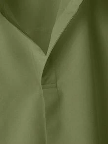 Franclia 時尚高端法式設計女款寬鬆蝙蝠袖領口襯衫 - 綠色 - 查看 6