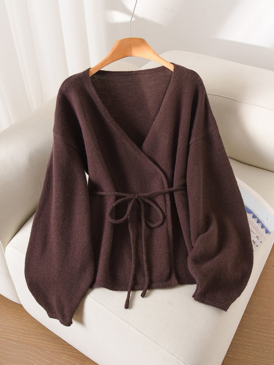 CosyJoli Plus Size Women's Solid Color Casual Cardigan For Daily Wear