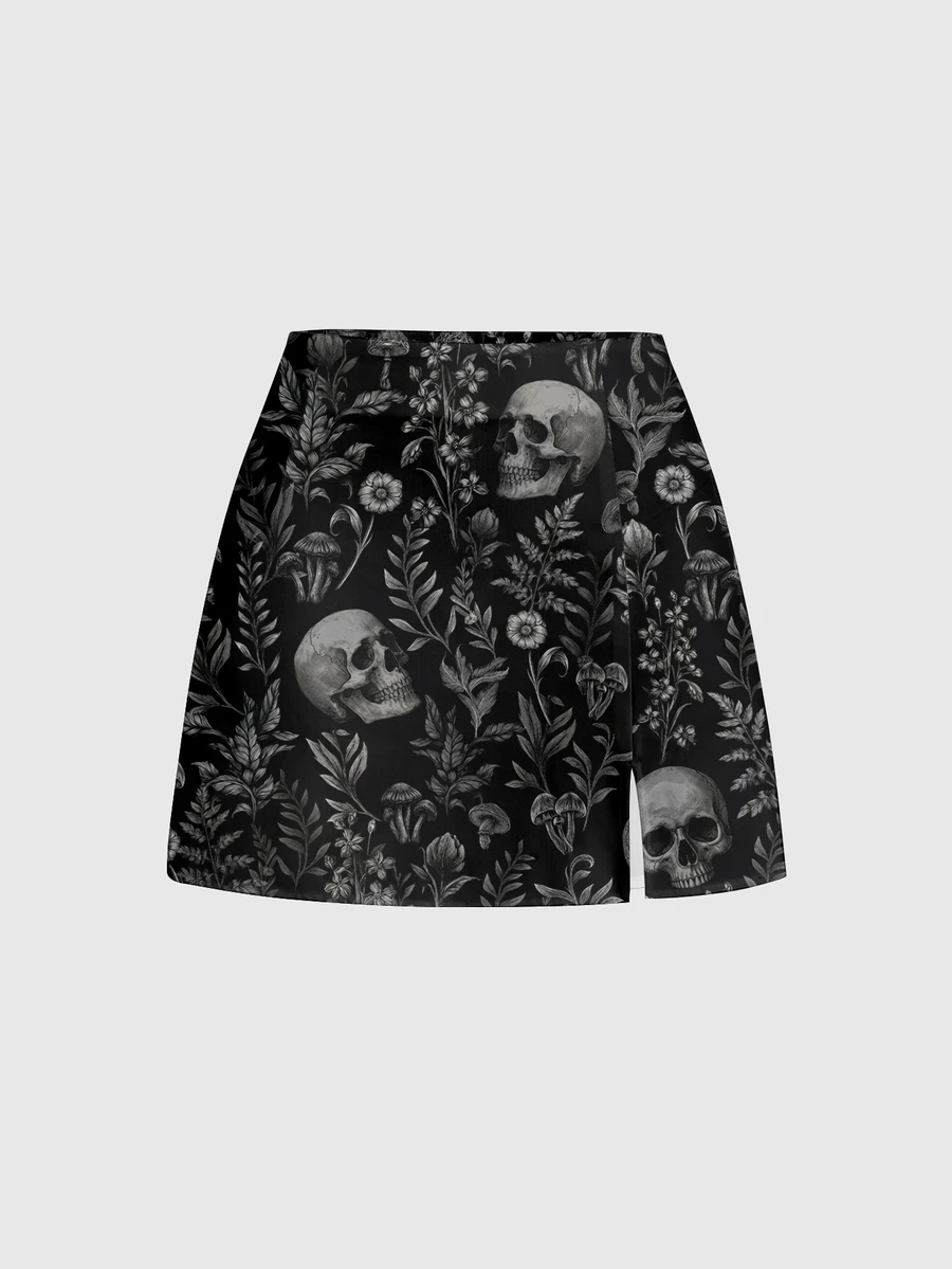 ROMWE Goth Skull Dark Mysterious Forest Print Sexy Split Mini Skirt For Women - Black - View 1