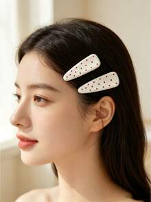 DAZY Women's Korean Style Versatile Polka Dot Fashion Elegant Niche Hair Clip For Flyaways And Bangs - Multicolor - View 4