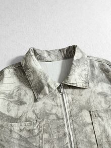 ROMWE MEN Street Life Fashion Casual Comfortable Versatile Popular Metal Zipper Men's Top - Apricot - View 6