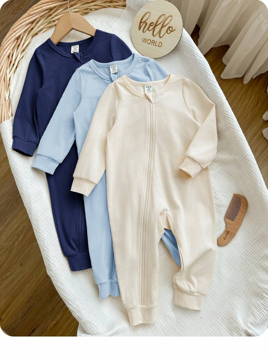 Bộ 3 bộ jumpsuit cho bé trai - Nhiều màu - Xem 1