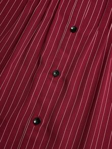 Rusticease Plus Size Red Button Front Lapel Collar Long Sleeve Blouse Elegant Casual Smart Office Working Fall Winter 2026 - Burgundy - View 5