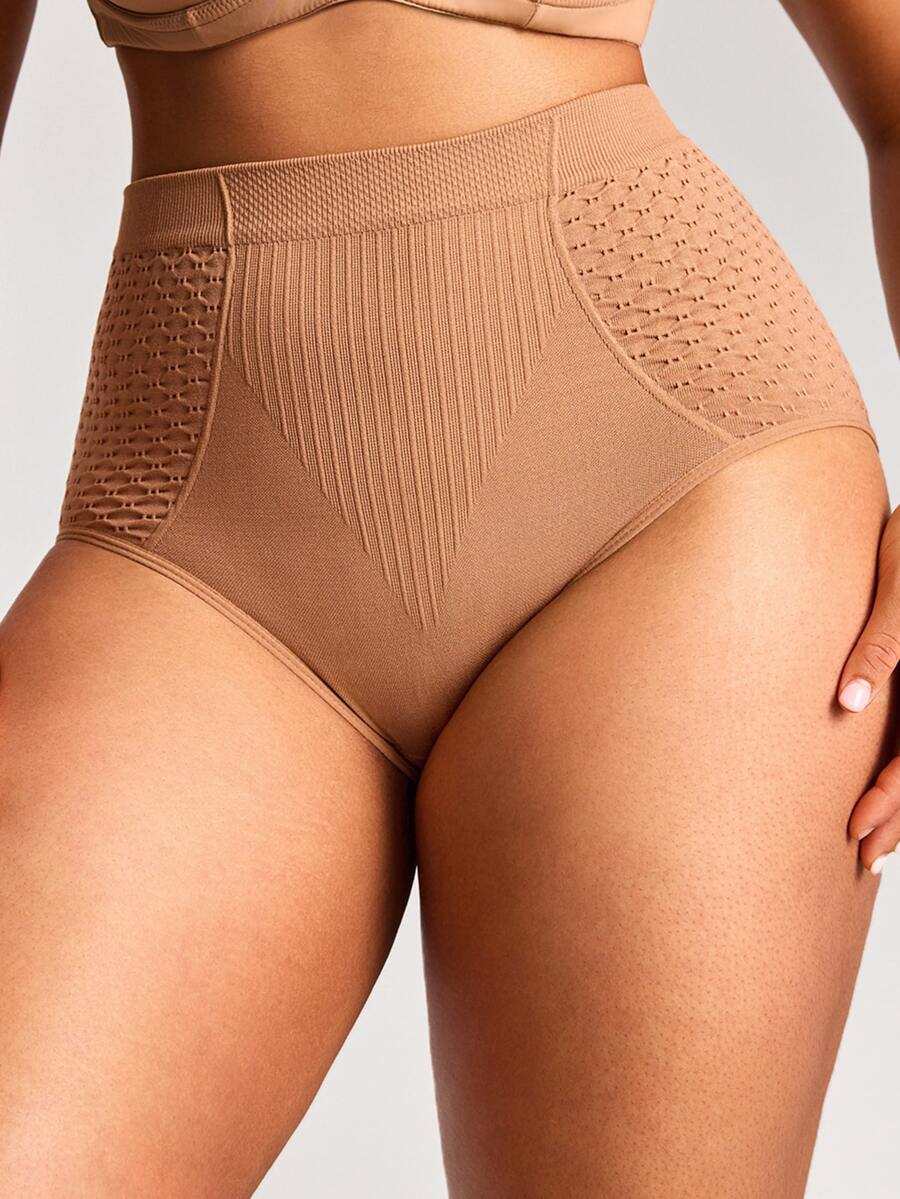 Barelissa High-Waisted Panties Featuring Full-Coverage Design, Soft And Breathable Comfort, And An Elastic Waistband1pcs - Mocha Brown - View 1