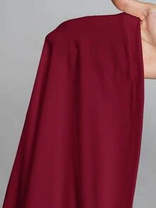 SHEIN Tall Simple Solid Color Slim High Collar White Top Suitable For Autumn And Winter - Burgundy - View 10