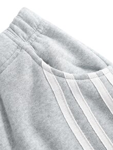 SHEIN Tween Girls Grey Sweatpants With Striped Design, Casual Fashion Creative Personalized - Grey - View 6