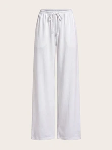 SHEIN EZwear 女款雙色針織寬腿長褲 - 彩色 - 查看 6