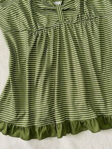 IslaSuriya Women's Plus Size Striped Cami Tank Top - Green - View 4