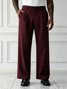 HUEFORM Men's Spring/Summer White INS Style Casual Long Pants - Burgundy - View 5