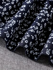 SHEIN 女童 2 件組家庭套裝，時尚深藍色 PU 皮革缺口領西裝外套與 Dit - 藍色 - 查看 12