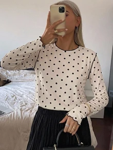 FRIFUL Women's Mesh Mock Neck Sheer T-Shirt Layering Top Autumn - Apricot - View 5