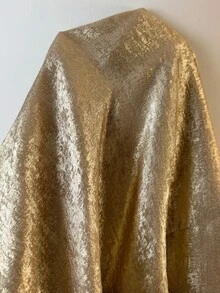 Chikora Plus Size Vintage Elegant Metallic Texture Long Sleeve Blouse Formal Party Evening Gold Autumn - Gold - View 7