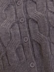 MUSEYN Cardigan Rajut Kabel Abu-abu Serbaguna Kasual Sehari-hari Musim Gugur - Grey - View 6
