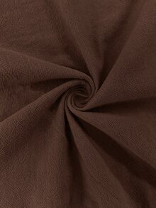 Linhara Plus Size Women's Casual Faux Linen Hooded Jacket - Coffee Brown - View 4