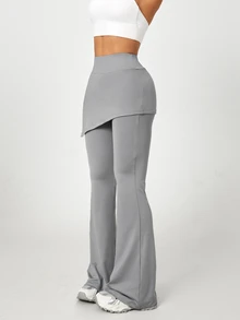Eassivo Women's Elastic High Waist Sports Pants - Grey - View 7