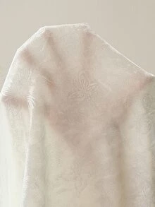 Snug Reverie Women's Autumn/Winter Gold Diamond Velvet Butterfly Embossed Lapel Open Front Long Sleeve Pants Pajama Set - White - View 7