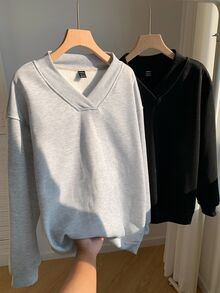 SHEIN EZwear 2PCS Women Sweatshirts & Hoodies - Multicolor - View 3