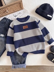 SHEIN LMoss Kids كنزات خريفية للأولاد الصغار - متعدد الألوان - مشاهدة 5
