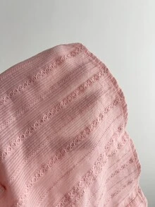 Flirla 女款秋季性感可愛浪漫灰粉色休閒長袖荷葉邊袖口修身襯衫 茶會日常穿搭 - 粉色 - 查看 5