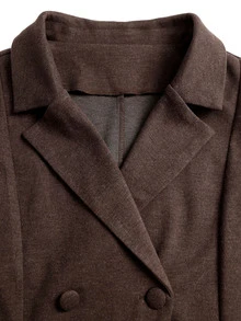 Sweetra Fashionable Intellectual Urban White-Collar Commute Versatile High-Knowledge Mature Woman Elegant French Vintage Wool Blend Autumn/Winter Unique Design New Women's Blazer Jacket - Brown - View 5