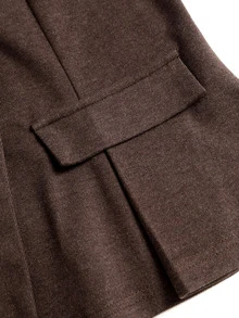 Sweetra Fashionable Intellectual Urban White-Collar Commute Versatile High-Knowledge Mature Woman Elegant French Vintage Wool Blend Autumn/Winter Unique Design New Women's Blazer Jacket - Brown - View 3