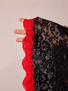 Slumberist New Sexy Slim Fit Lace Sheer Lingerie Set - Black - View 7