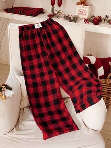 Comfortcana Spring/Summer Loose Casual Vacation Patch Straight Leg Long Pants - Red - View 4