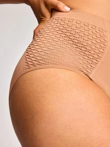 Barelissa High-Waisted Panties Featuring Full-Coverage Design, Soft And Breathable Comfort, And An Elastic Waistband1pcs - Mocha Brown - View 7